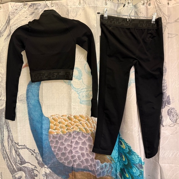 NWT Everlast Black Activewear Set Top Sz2 & Leggings Sz6 - Picture 6 of 11